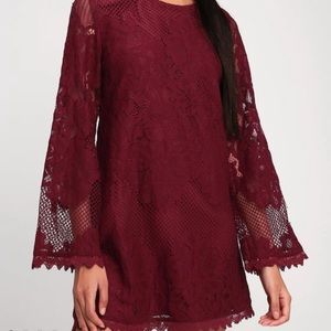 lulus can’t forget you burgundy shift dress